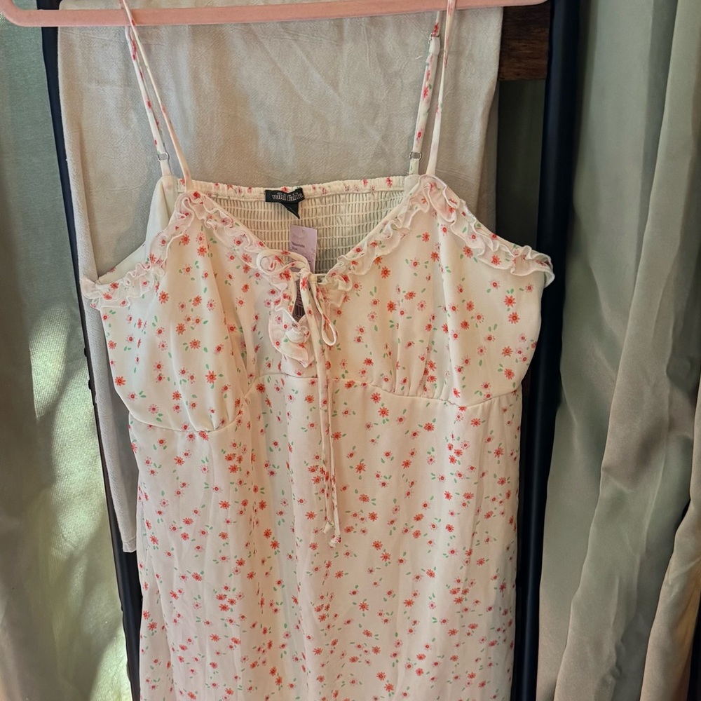 Wild Fable Cream and Pink Floral Chemise